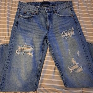 Aeropostale Light Blue Distressed Flare Jeans